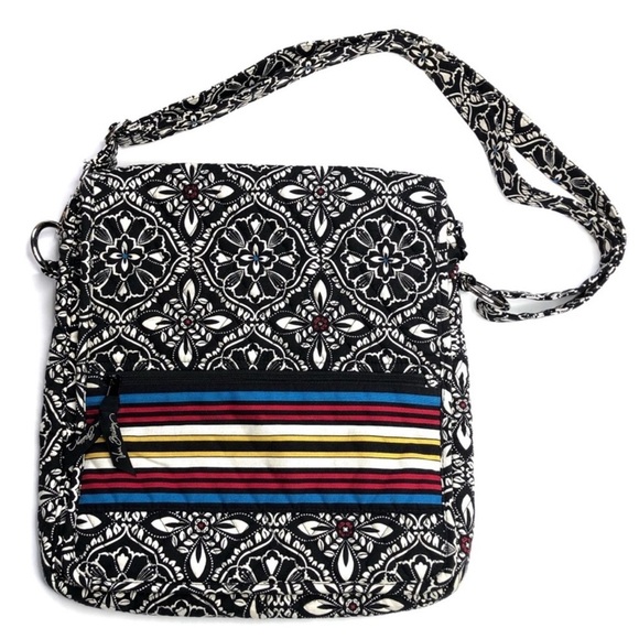 Vera Bradley Messenger‎ bag Barcelona print black and white - Picture 1 of 6